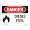 Signmission OSHA Danger Sign, 7" Height, 10" Width, Rigid Plastic, Diesel Fuel, Landscape, L-1121 OS-DS-P-710-L-1121 - alternate 1